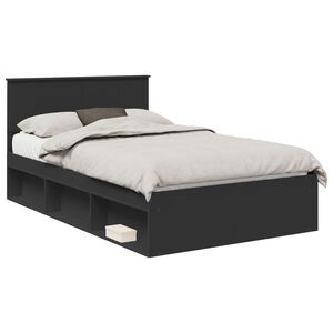 vidaXL Estructura de cama Negro 120 x 200 cm Madera de pino macizo