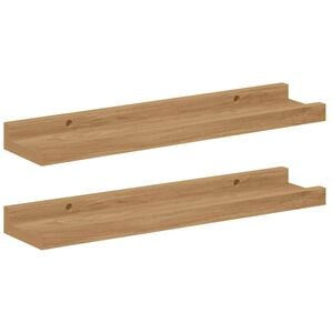 vidaXL Estante de pared 2 uds. Marr&oacute;n 40 x 9 x 3 cm