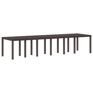 vidaXL Mesa de Jard&iacute;n Marr&oacute;n 350 x 100 x 74 cm rat&aacute;n sint&eacute;tico