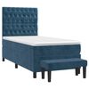 vidaXL Cama box spring con colch&oacute;n terciopelo azul oscuro 80x200 cm