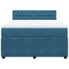vidaXL Cama box spring con colch&oacute;n terciopelo azul 160x200 cm