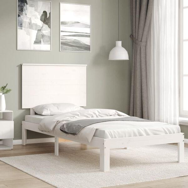 vidaXL Estructura de cama sin colch&oacute;n madera de pino blanca 90x200 cm