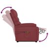 vidaXL Sillón de masaje elevable cuero sintético rojo tinto
