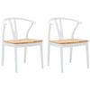 vidaXL Silla de comedor 2 uds. Madera de Caucho S&oacute;lido y Natural