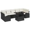 vidaXL Conjunto de sof&aacute; de jard&iacute;n 8 uds. Negro rat&aacute;n sint&eacute;tico
