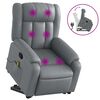 vidaXL Sill&oacute;n reclinable de masaje de pie cuero artificial gris