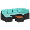 vidaXL Conjunto de sof&aacute;s de jard&iacute;n 7 pcs Negro rat&aacute;n sint&eacute;tico
