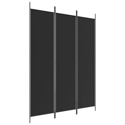 vidaXL Biombo divisor de 3 paneles de tela negro 150x200 cm