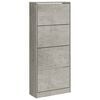 vidaXL Zapatero madera contrachapada gris hormig&oacute;n 63x24x147 cm