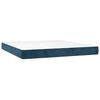 vidaXL Cama box spring colch&oacute;n y LED terciopelo azul oscuro 160x200 cm