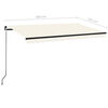 vidaXL Toldo retr&aacute;ctil manual crema 450x350 cm