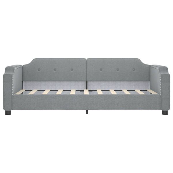 vidaXL Sof&aacute; cama sin colch&oacute;n tela gris claro 90x200 cm