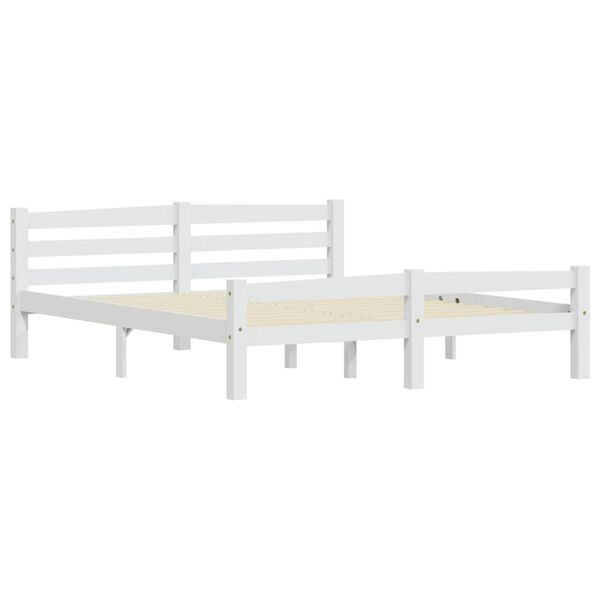 vidaXL Estructura de cama sin colchón madera de pino blanco 160x200 cm