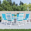 vidaXL Coj&iacute;n silla de jard&iacute;n respaldo alto 6 uds turquesa 120x50x7cm