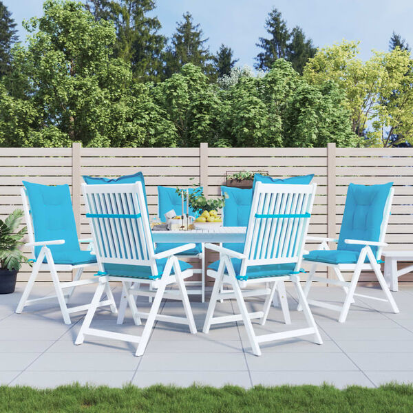 vidaXL Coj&iacute;n silla de jard&iacute;n respaldo alto 6 uds turquesa 120x50x7cm
