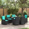 vidaXL Conjunto de Comedor de Jard&iacute;n 7 pcs Negro Polirat&aacute;n