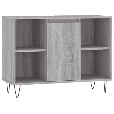 vidaXL Mueble de baño madera de ingeniería gris Sonoma 80x33x60 cm
