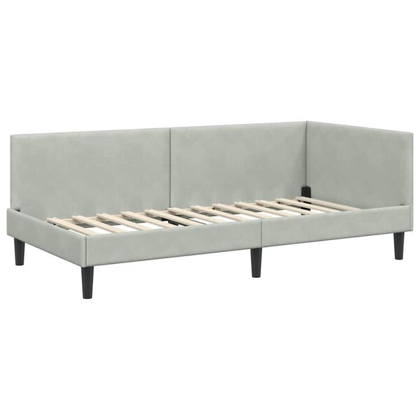 vidaXL Estructura de cama en esquina Gris Claro 100 cm x 200 cm