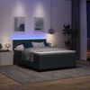 vidaXL Cama Box Spring LED Gris Oscuro y 140 x 190 cm Tela de Pana