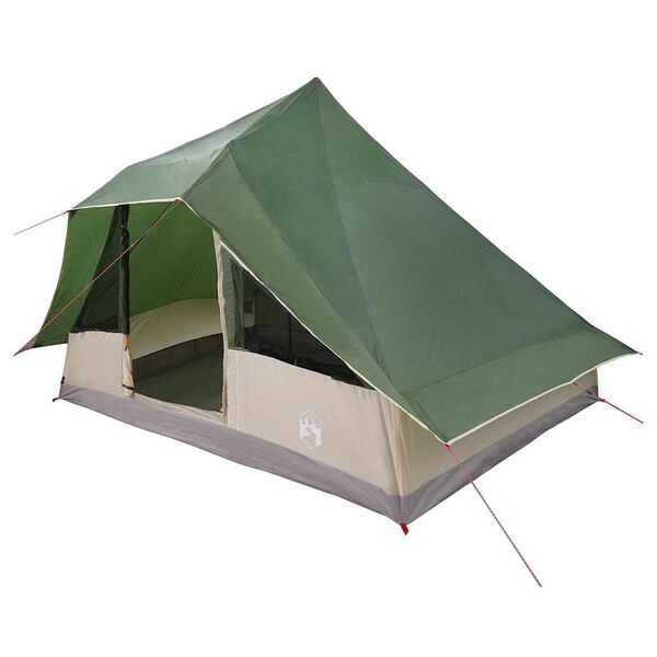 vidaXL Carpa Tipi con techo Verde 364 x 281 x 257 cm tafetán