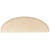 vidaXL Alfombrillas para escaleras 10 unidades 65x21x4 cm Crema Semicircular Grande