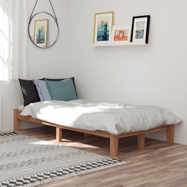vidaXL Estructura de cama de madera de teca maciza 100x200 cm