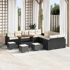 vidaXL Conjunto de sofás de jardín 14 pcs Negro ratán sintético