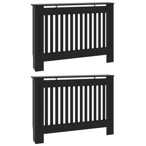 vidaXL Cubierta de Radiador 2 uds. Negro 112 x 19 x 81,5 cm