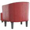 vidaXL Sill&oacute;n dise&ntilde;o de cubo con reposapi&eacute;s cuero sint&eacute;tico rojo tinto