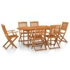 vidaXL Juego comedor de jard&iacute;n 7 pzas madera maciza acacia 180x90x75cm
