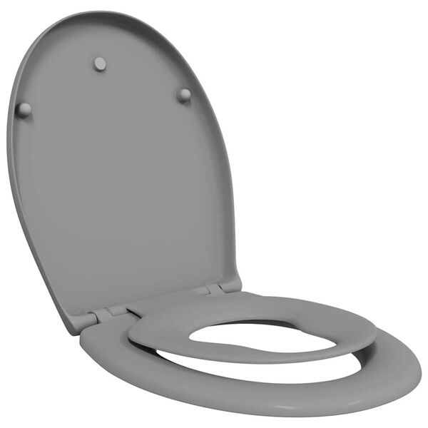 vidaXL Asiento de WC Gris 44,5 x 37,3 x 4,3 cm Duroplast