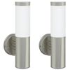 vidaXL Luz de pared exterior 2 uds. Plateado 15 x 7,5 x 33 cm