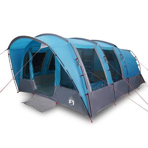 vidaXL Tienda de campa&ntilde;a familiar t&uacute;nel 8 personas impermeable azul