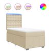 vidaXL Cama box spring con colch&oacute;n tela color crema 90x200 cm