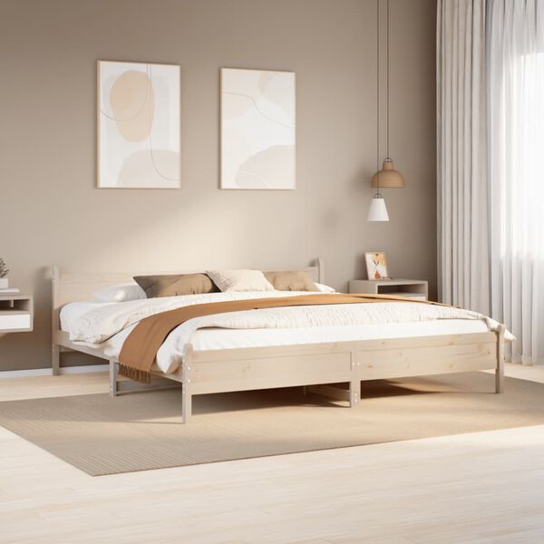 vidaXL Estructura de cama sin colch&oacute;n madera maciza de pino 180x200 cm