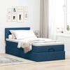 vidaXL Estructura de cama otomana con colch&oacute;n tela azul 90x190 cm