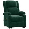vidaXL Sill&oacute;n de masaje elevable terciopelo verde oscuro