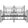 vidaXL Estructura cama sin colch&oacute;n con estribo metal negro 140x190 cm