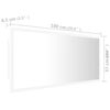 vidaXL Espejo de baño LED acrílico blanco 100x8,5x37 cm