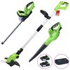 vidaXL Herramientas el&eacute;ctricas jard&iacute;n con cargador bater&iacute;as ion-litio