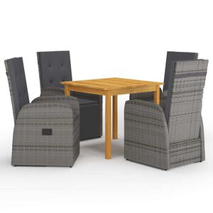 vidaXL Juego de comedor para jard&iacute;n 5 piezas gris