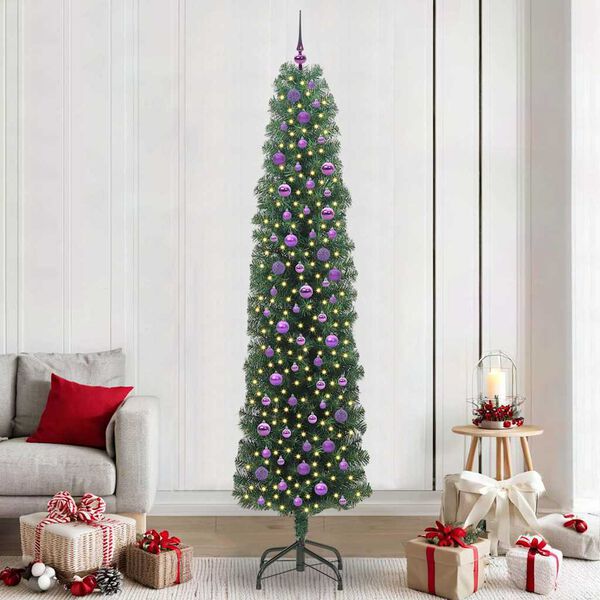 vidaXL &Aacute;rbol de Navidad artificial Verde 240 cm PVC, Acero y Pl&aacute;stico