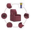 vidaXL Sillón de masaje reclinable eléctrico tela rojo tinto