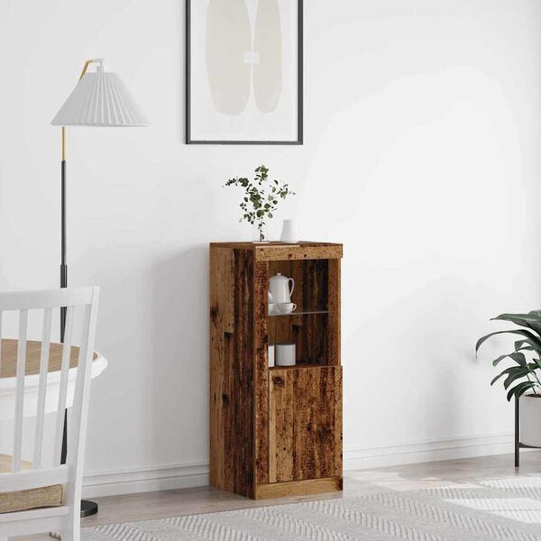 vidaXL Aparador LED Madera vieja 41 x 37 x 100 cm Madera de ingenier&iacute;a