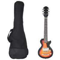 vidaXL Guitarra eléctrica para niños con funda marrón y negro 3/4 30"