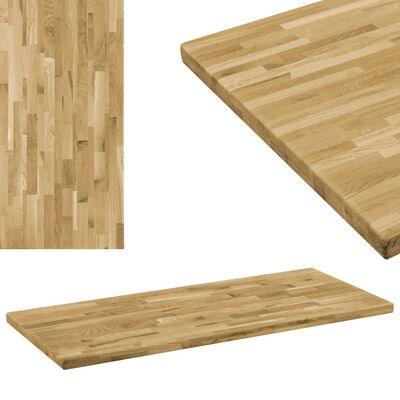 vidaXL Tablero de mesa rectangular madera maciza roble 44 mm 120x60 cm