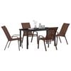 vidaXL Conjunto de Comedor de Jard&iacute;n 5 pcs Marr&oacute;n y Negro