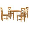 vidaXL Conjunto de comedor 5 uds. Beige Madera de Roble S&oacute;lido