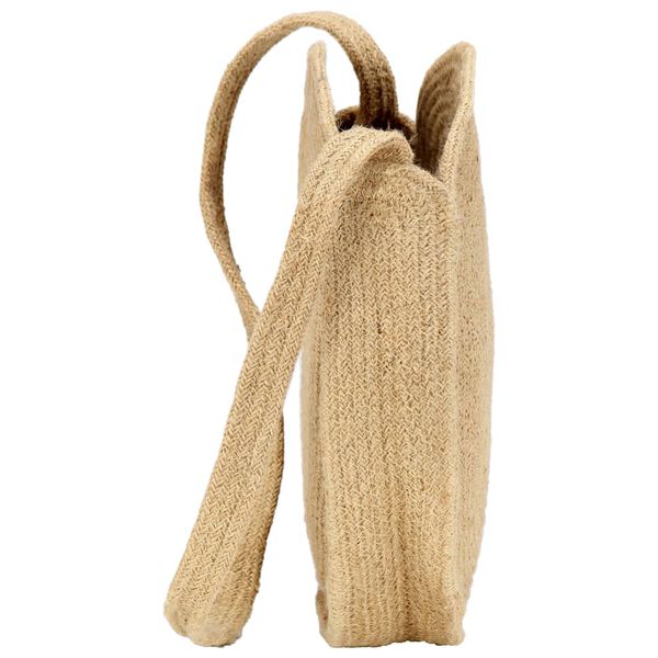 vidaXL Bolso redondo hecho a mano de yute natural