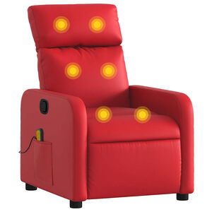 vidaXL Sill&oacute;n de masaje reclinable cuero sint&eacute;tico rojo